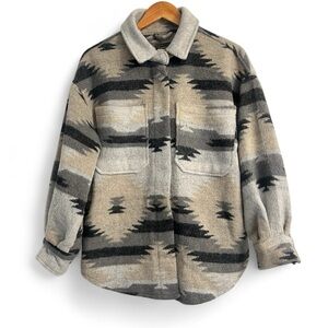 Aztec Print Wool blend Shacket Size Small